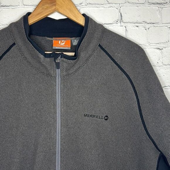 Merrell Select Regulate Men's XL Fleece Full Zip Sweater Jacket Gray Black - Picture 2 of 9